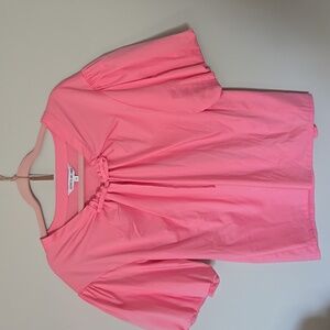 Elizabeth and James Pink Puff Sleeve Blouse Top Medium